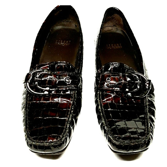 Stuart Weitzman  Patent Croc Print Driving Loafer - Picture 2 of 7